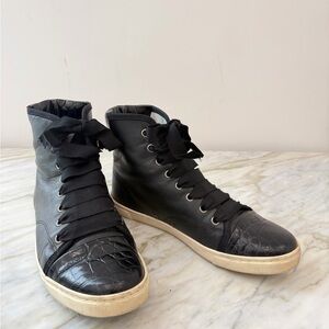 LANVIN Basket Haute High-Top Sneaker | Black - Size 36